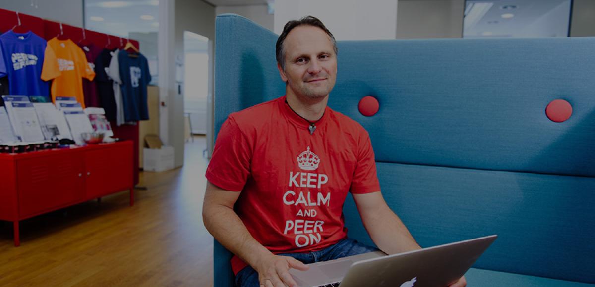 Kaj at the office